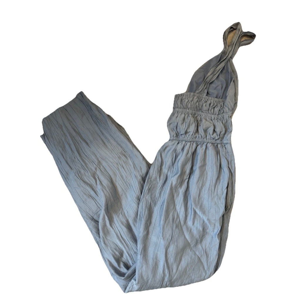 Lulus On The Dock Light Blue Wide Leg Jumpsuit Women's Sz Small Babydoll